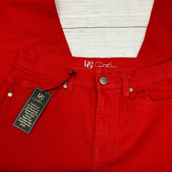 DG2 by Diane Gilman crop jeans, Bright Red, 10Tall - Picture 6 of 7
